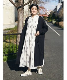 CRAFT STANDARD BOUTIQUE インド綿混フラワーモチーフワンピース