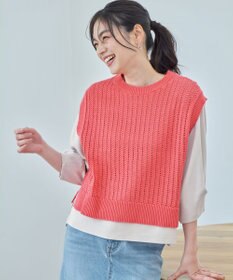 ANY L パターンメッシュニットベスト