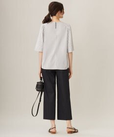 自由区 【洗える】リヨセルコットンストライプ カットソー