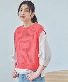 ANY L パターンメッシュニットベスト