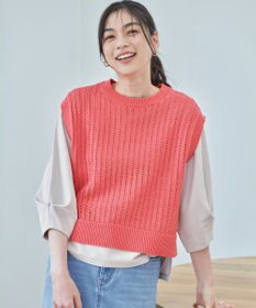 ANY L パターンメッシュニットベスト