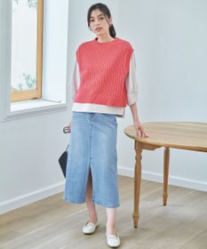 ANY L パターンメッシュニットベスト