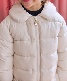 ANY KIDS 【フード取り外し/洗濯機可能】中綿フリル リボンコート