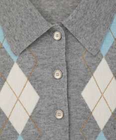 earth music&ecology 【予約】襟付きアーガイルニットカーディガン