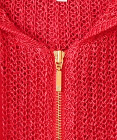 BEIGE， 【洗える】OPTICAL / ペーパーヤーンフーディージップニット