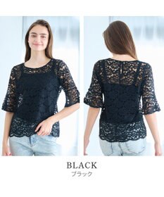 BRADELIS New York 【BRADELIS NewYork peace】　五分袖総レーストップス26