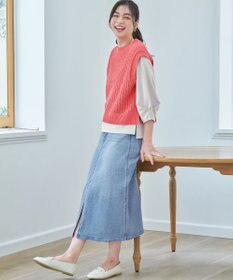 ANY L パターンメッシュニットベスト