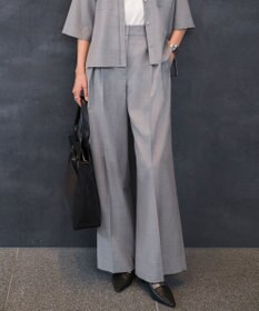 ICB L ドライクールトロ クロスタックワイドパンツ ライトグレー