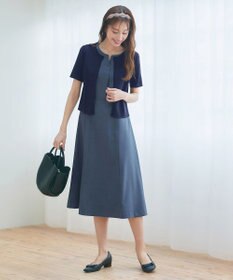 Tiaclasse 【小倉優子さん着用・洗える】フラップ付きミディアム丈フレアワンピース