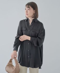 Green Parks ・ＳＵＧＡＲ　ＳＰＯＯＮ　サテンオーバーシャツチュニック