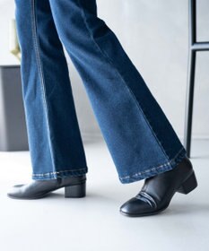 WEGO ハイウエストストレッチデニムフレアパンツ