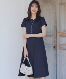 Tiaclasse 【小倉優子さん着用・洗える】フラップ付きミディアム丈フレアワンピース