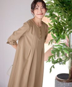 Tiaclasse 【洗える】ランダムタックチュニックワンピ―ス