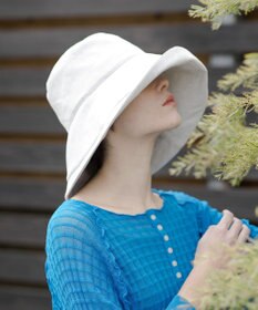 MOONBAT 【遮光】ワイヤー入りラフィネハット(つば広タイプ) 速乾／接触冷感／一級遮光／UVカット／軽量／手洗い可能／サイズ調整可能