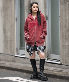 WEGO 【ユニセックス着用ITEM/SMLサイズ展開】グラフィックZIPパーカー