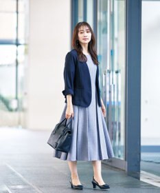 Tiaclasse L 【洗える】ダブルラインフレアワンピース