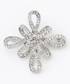 自由区 【カタログ掲載】ビジューカーブ ブローチ シルバー