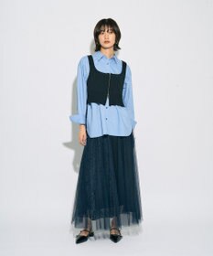 YECCA VECCA 【archive】レースブロッキングチュールスカート