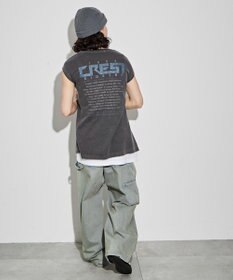 WEGO 【ユニセックス着用アイテム/手洗い可】ピグメントグラフィックノースリーブ