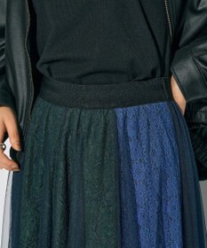 YECCA VECCA 【archive】レースブロッキングチュールスカート