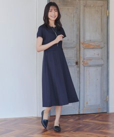 Tiaclasse 【小倉優子さん着用・洗える】フラップ付きミディアム丈フレアワンピース