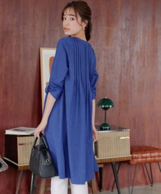 Tiaclasse 【洗える】ランダムタックチュニックワンピ―ス