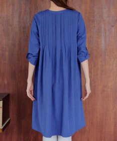 Tiaclasse 【洗える】ランダムタックチュニックワンピ―ス