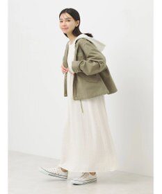 earth music&ecology パーカー付きミリタリーブルゾン