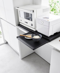 tower キッチン家電下スライドテーブル タワー W80 ブラック