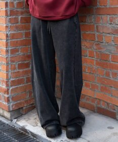 WEGO 【ウエストゴム/SMLサイズ展開】カーブデザインスウェットパンツ