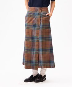 LENO DARK MADRAS CHECK WRAP SKIRT / マドラスチェックラップスカート