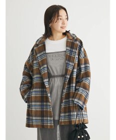 Green Parks ・ＥＬＥＮＣＡＲＥ　ＤＵＥ　シャギーチェックミドルコート