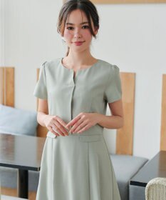 Tiaclasse 【小倉優子さん着用・洗える】フラップ付きミディアム丈フレアワンピース