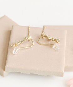 Phoebe 〈シリーズ累計販売10000点突破！〉2wayフラワリービジューピアス&イヤリング　ゴールド