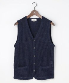 JOSEPH ABBOUD 【エコ素材和紙使用・日本素材】和紙杢メッシュクルーネック ニットジレ