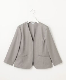 J.PRESS LADIES 【セットアップ対応・洗える・UVケア・吸水速乾】OXIJEWELストレッチ ノーカラー ジャケット