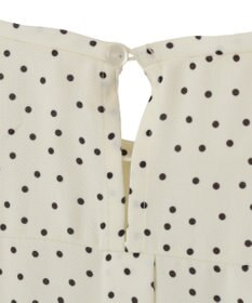 Green Parks ドットイージーケアバックスリットブラウス