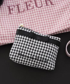 Maison de FLEUR ギンガムチェックスクエアポーチ