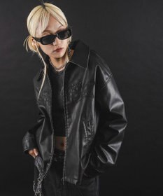 WEGO 【ユニセックス着用ITEM】MA55IVE　PUショートグラフィックブルゾン