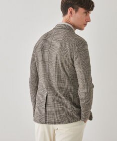 GOTAIRIKU 新柄【吸水速乾/ウォッシャブル】ノルマンディーリネン カーディガンジャケット＿グレンチェック柄