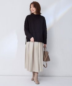 ANY 【6色展開】ソフトアクリルハイネックケーブルニット