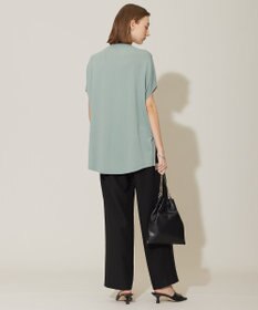 ICB 【洗える】ワッシャーツイル ワイドストレートパンツ