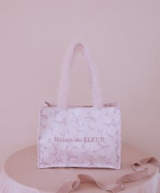 Maison de FLEUR ピンクマニアフリルスクエアトートMバッグ