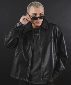 WEGO 【ユニセックス着用ITEM】MA55IVE　PUショートグラフィックブルゾン