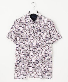 23区GOLF 【MEN】【吸水速乾/UVカット】YELL総柄プリントポロシャツ