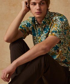 JOSEPH ABBOUD 【キングサイズ・リバティ】シェラトンジャージープリント 半袖シャツ