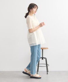 earth music&ecology カットオフフレアデニムパンツ