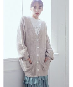 earth music&ecology アンチピリング畦Ｖネックカーディガン