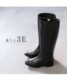 Pointer 本革ローヒール スクエアトゥロングブーツ