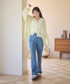 earth music&ecology カットオフフレアデニムパンツ